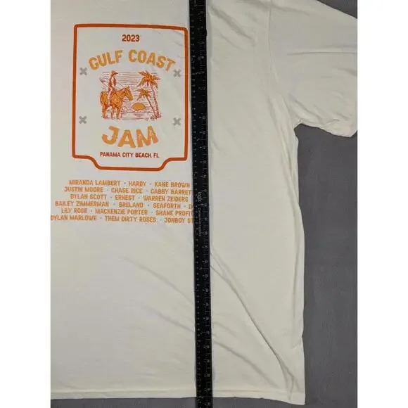Gulf Coast Jam Mens 2XL Cream 2023 Concert Tour Country Music T Shirt Hardy New - Picture 7 of 8